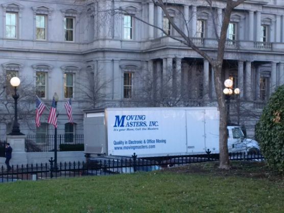 High Quality Obama Moving Van at White House Blank Meme Template