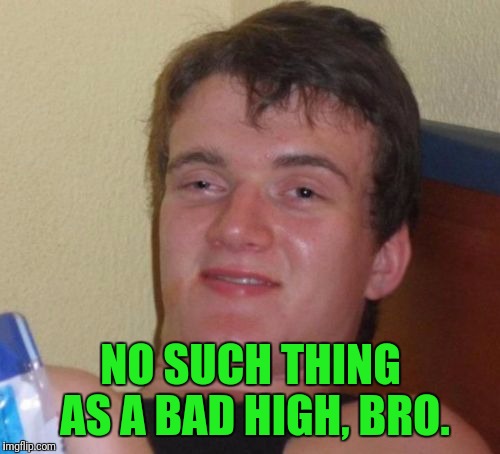10 Guy Meme | NO SUCH THING AS A BAD HIGH, BRO. | image tagged in memes,10 guy | made w/ Imgflip meme maker