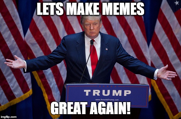 Donald Trump | LETS MAKE MEMES; GREAT AGAIN! | image tagged in donald trump | made w/ Imgflip meme maker