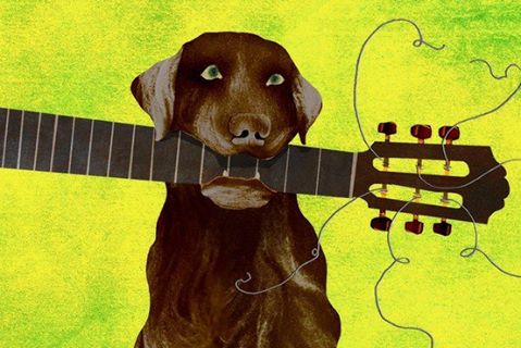 Dog with Guitar Blank Meme Template