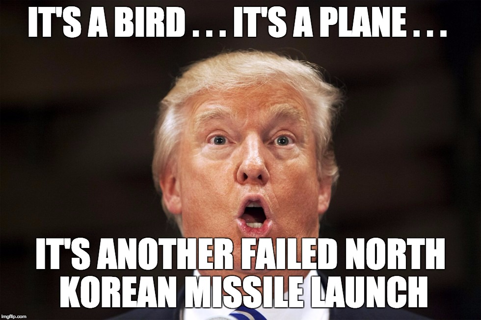 Failed Missile Launch | IT'S A BIRD . . . IT'S A PLANE . . . IT'S ANOTHER FAILED NORTH KOREAN MISSILE LAUNCH | image tagged in missles | made w/ Imgflip meme maker