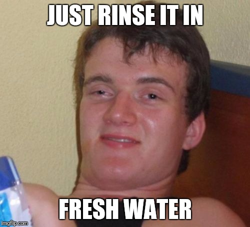 10 Guy Meme | JUST RINSE IT IN FRESH WATER | image tagged in memes,10 guy | made w/ Imgflip meme maker