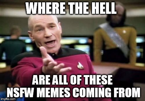 Picard Wtf Meme | WHERE THE HELL; ARE ALL OF THESE NSFW MEMES COMING FROM | image tagged in memes,picard wtf | made w/ Imgflip meme maker