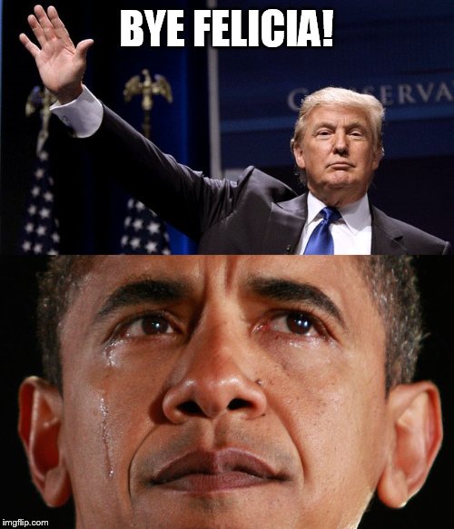 You Got Trumped! | BYE FELICIA! | image tagged in trump,obama,felicia | made w/ Imgflip meme maker