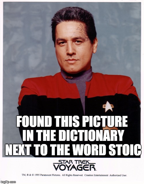 The definition of stoic is | FOUND THIS PICTURE IN THE DICTIONARY NEXT TO THE WORD STOIC | image tagged in chakotay,star trek voyager,stoic | made w/ Imgflip meme maker