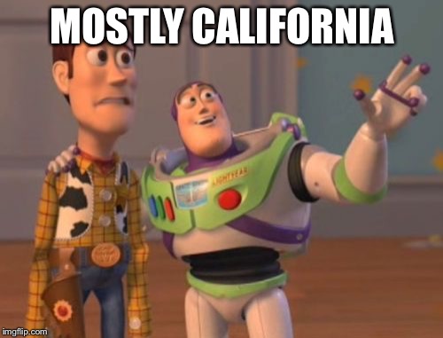 X, X Everywhere Meme | MOSTLY CALIFORNIA | image tagged in memes,x x everywhere | made w/ Imgflip meme maker