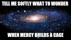 Stars | TELL ME SOFTLY WHAT TO WONDER; WHEN MERCY BUILDS A CAGE | image tagged in stars | made w/ Imgflip meme maker