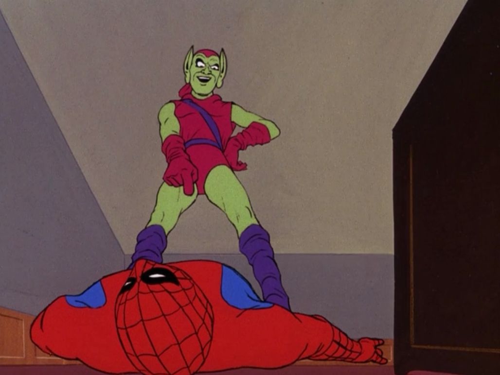 Green Goblin over Spider-Man  Blank Meme Template