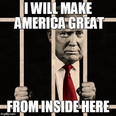 Promises Kept | I WILL MAKE AMERICA GREAT; FROM INSIDE HERE | image tagged in trump,memes,funny | made w/ Imgflip meme maker