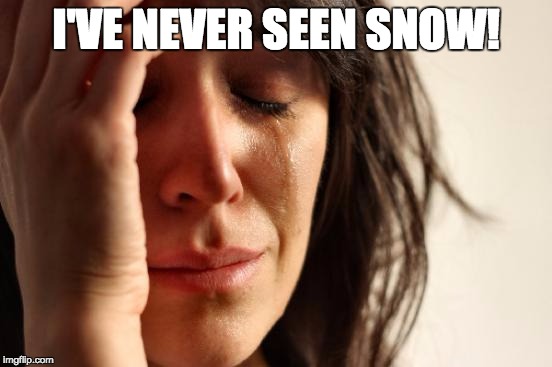 First World Problems Meme | I'VE NEVER SEEN SNOW! | image tagged in memes,first world problems | made w/ Imgflip meme maker