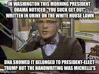 image tagged in president,obama,donald trump,wkrp,mainstream media | made w/ Imgflip meme maker