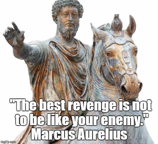 "The best revenge is not to be like your enemy." Marcus Aurelius | made w/ Imgflip meme maker