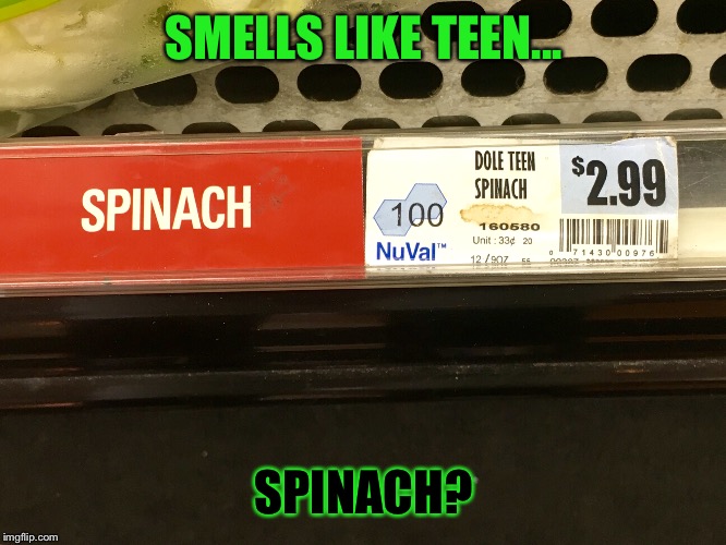 Teen Spinach | SMELLS LIKE TEEN... SPINACH? | image tagged in nirvana,spirit,spinach,memes,funny memes,teen | made w/ Imgflip meme maker