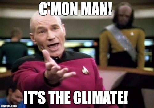 Picard Wtf Meme | C'MON MAN! IT'S THE CLIMATE! | image tagged in memes,picard wtf | made w/ Imgflip meme maker