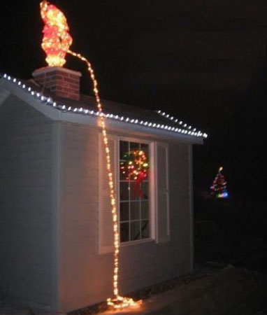 High Quality Santa Peeing Lights Blank Meme Template
