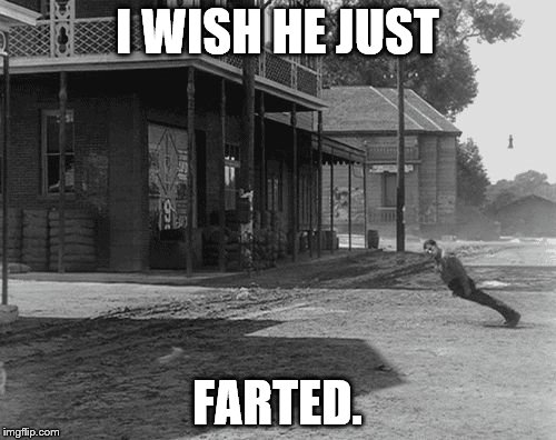 Buster blown away | I WISH HE JUST FARTED. | image tagged in buster blown away | made w/ Imgflip meme maker