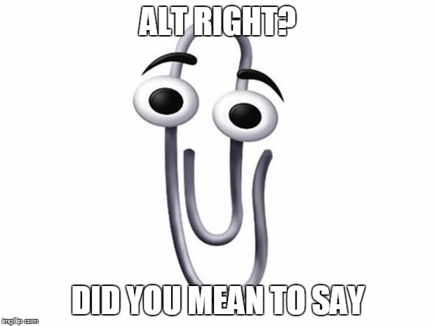 ms clip | ALT RIGHT? DID YOU MEAN TO SAY | image tagged in ms clip | made w/ Imgflip meme maker