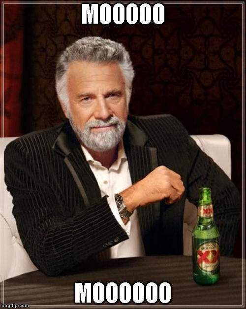 The Most Interesting Man In The World Meme | MOOOOO; MOOOOOO | image tagged in memes,the most interesting man in the world | made w/ Imgflip meme maker