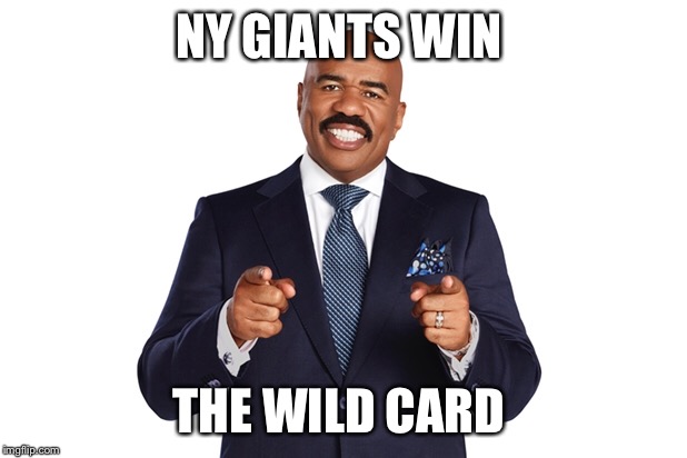 NY GIANTS WIN; THE WILD CARD | image tagged in nfl memes | made w/ Imgflip meme maker