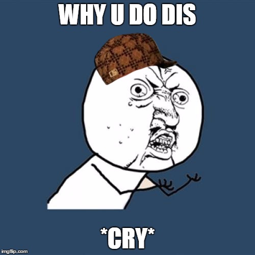 Y U No Meme | WHY U DO DIS; *CRY* | image tagged in memes,y u no,scumbag | made w/ Imgflip meme maker