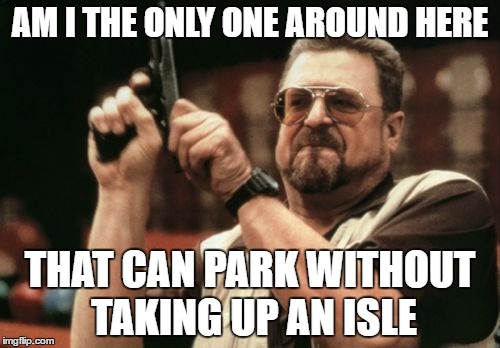 Am I The Only One Around Here | AM I THE ONLY ONE AROUND HERE; THAT CAN PARK WITHOUT TAKING UP AN ISLE | image tagged in memes,am i the only one around here | made w/ Imgflip meme maker