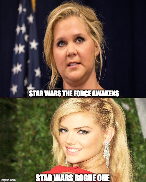 STAR WARS THE FORCE AWAKENS; STAR WARS ROGUE ONE | image tagged in star wars | made w/ Imgflip meme maker