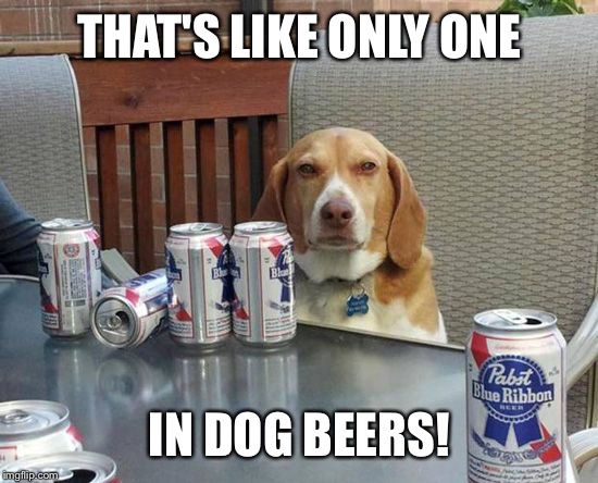 THAT'S LIKE ONLY ONE IN DOG BEERS! | made w/ Imgflip meme maker