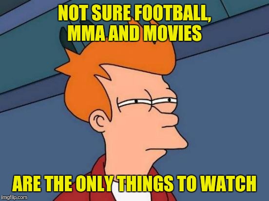 Is Meryl Strep suggesting that all the outsiders and foreigners are here illegally?  | NOT SURE FOOTBALL, MMA AND MOVIES; ARE THE ONLY THINGS TO WATCH | image tagged in memes,futurama fry | made w/ Imgflip meme maker