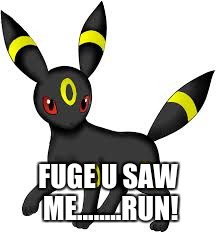 FUGE U SAW ME........RUN! | image tagged in no one can see me | made w/ Imgflip meme maker