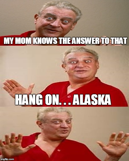 MY MOM KNOWS THE ANSWER TO THAT HANG ON. . . ALASKA | made w/ Imgflip meme maker