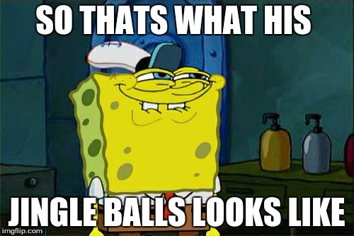 Don't You Squidward Meme | SO THATS WHAT HIS JINGLE BALLS LOOKS LIKE | image tagged in memes,dont you squidward | made w/ Imgflip meme maker