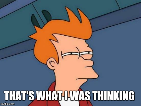 Futurama Fry Meme | THAT'S WHAT I WAS THINKING | image tagged in memes,futurama fry | made w/ Imgflip meme maker