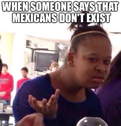 Black Girl Wat Meme | WHEN SOMEONE SAYS THAT MEXICANS DON'T EXIST | image tagged in memes,black girl wat | made w/ Imgflip meme maker