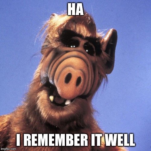 Alf  | HA I REMEMBER IT WELL | image tagged in alf | made w/ Imgflip meme maker