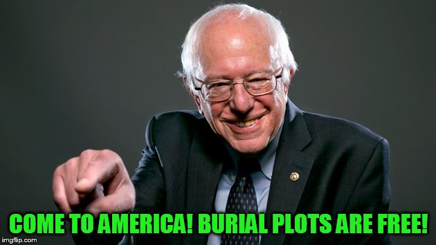COME TO AMERICA! BURIAL PLOTS ARE FREE! | made w/ Imgflip meme maker