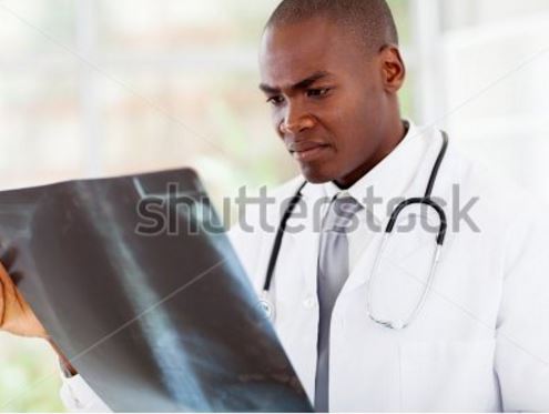 High Quality Doctor Reading X-Ray Hospital Chart Blank Meme Template