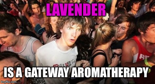 Sudden Clarity Clarence | LAVENDER; IS A GATEWAY AROMATHERAPY | image tagged in memes,sudden clarity clarence | made w/ Imgflip meme maker