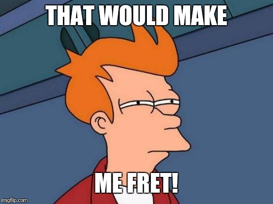 Futurama Fry Meme | THAT WOULD MAKE ME FRET! | image tagged in memes,futurama fry | made w/ Imgflip meme maker