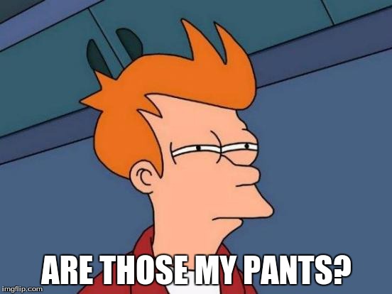 Futurama Fry Meme | ARE THOSE MY PANTS? | image tagged in memes,futurama fry | made w/ Imgflip meme maker