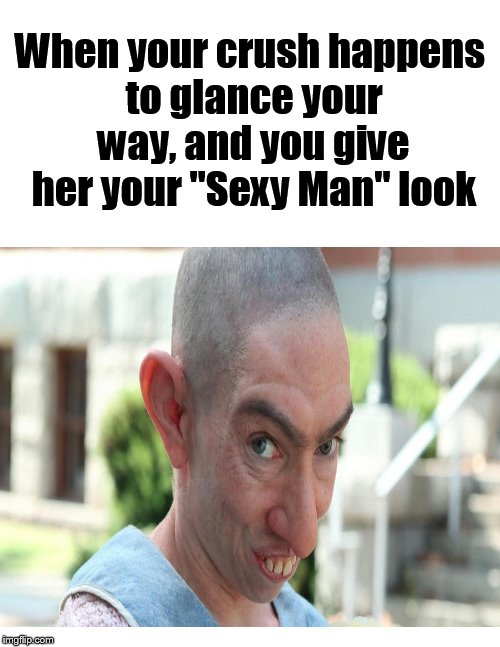 They call me 'The Sexy Man'.... | When your crush happens to glance your way, and you give her your "Sexy Man" look | image tagged in funny memes,sexy man,crush,look | made w/ Imgflip meme maker