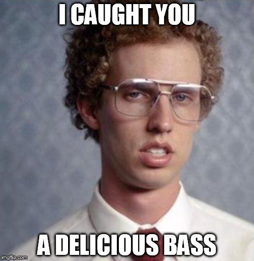 Napolean Dynamite | I CAUGHT YOU; A DELICIOUS BASS | image tagged in napolean dynamite | made w/ Imgflip meme maker
