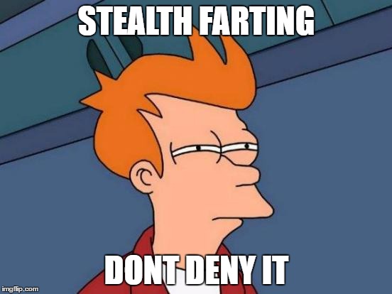 Futurama Fry Meme | STEALTH FARTING; DONT DENY IT | image tagged in memes,futurama fry | made w/ Imgflip meme maker