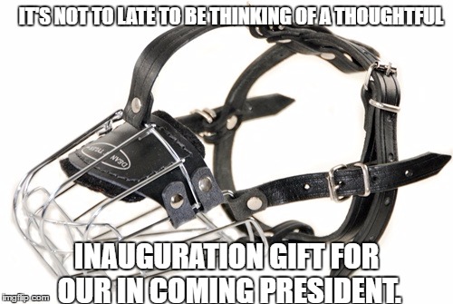 I'm beginning to cringe when he walks to the microphone  | IT'S NOT TO LATE TO BE THINKING OF A THOUGHTFUL; INAUGURATION GIFT FOR OUR IN COMING PRESIDENT. | image tagged in donald trump,democrats,president,free speech,foot in mouth | made w/ Imgflip meme maker