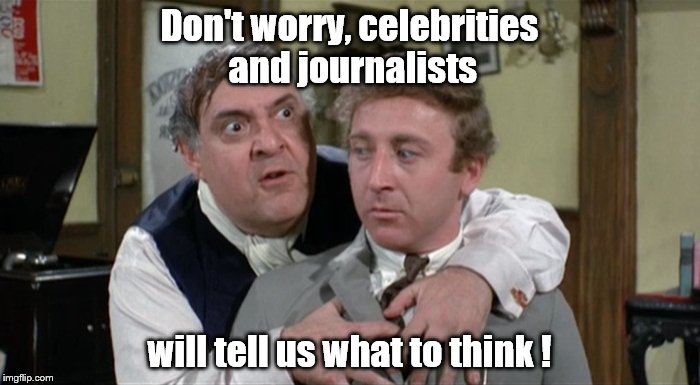 The future is bright. And it won't be a lot of work either. | Don't worry, celebrities and journalists; will tell us what to think ! | image tagged in bialistock  bloom,brave new world | made w/ Imgflip meme maker
