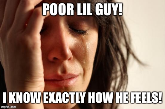 First World Problems Meme | POOR LIL GUY! I KNOW EXACTLY HOW HE FEELS! | image tagged in memes,first world problems | made w/ Imgflip meme maker