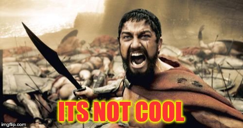 Sparta Leonidas Meme | ITS NOT COOL | image tagged in memes,sparta leonidas | made w/ Imgflip meme maker