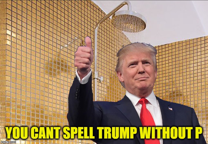 YOU CANT SPELL TRUMP WITHOUT P | image tagged in donald trump,trump,funny memes,funny,goldenshowers,speed dating | made w/ Imgflip meme maker
