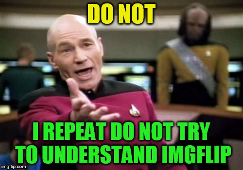 Picard Wtf Meme | DO NOT I REPEAT DO NOT TRY TO UNDERSTAND IMGFLIP | image tagged in memes,picard wtf | made w/ Imgflip meme maker