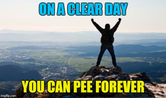 ON A CLEAR DAY YOU CAN PEE FOREVER | made w/ Imgflip meme maker