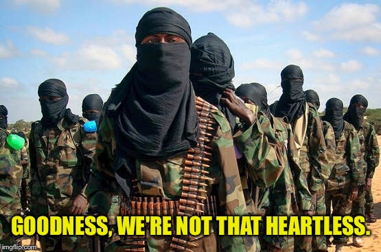 GOODNESS, WE'RE NOT THAT HEARTLESS. | made w/ Imgflip meme maker